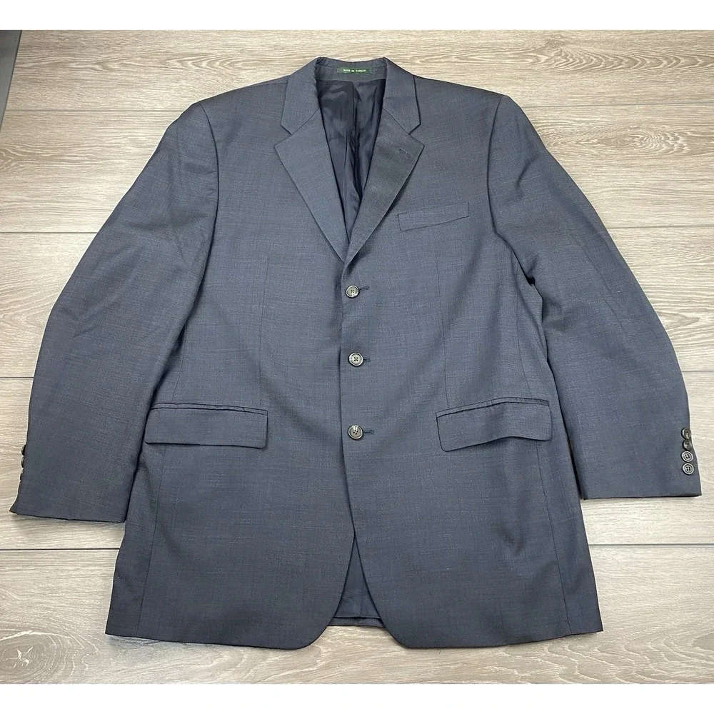 Lauren Ralph Lauren Men's Wool‎ 3 Button Suit Jacket Blue 47